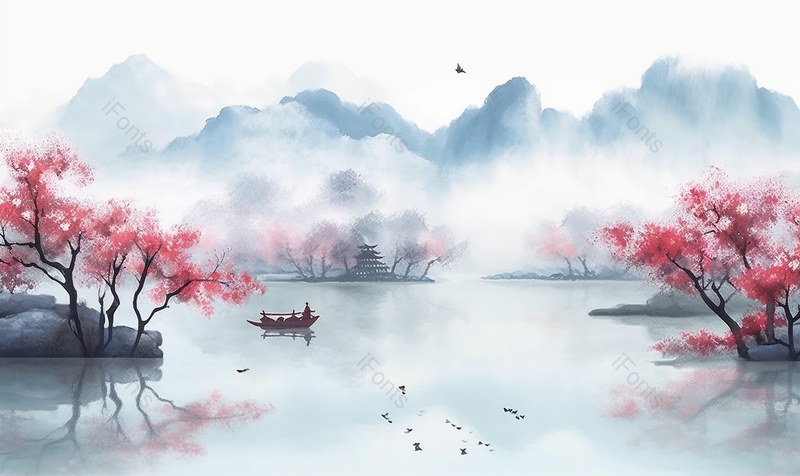 新中式水墨山水画,插画/手绘图,插画/手绘图库,插画/手绘图下载,插画/手绘